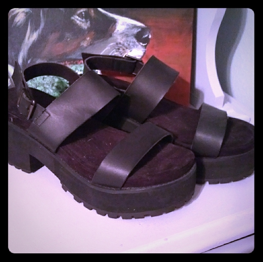 NWOT platform sandals